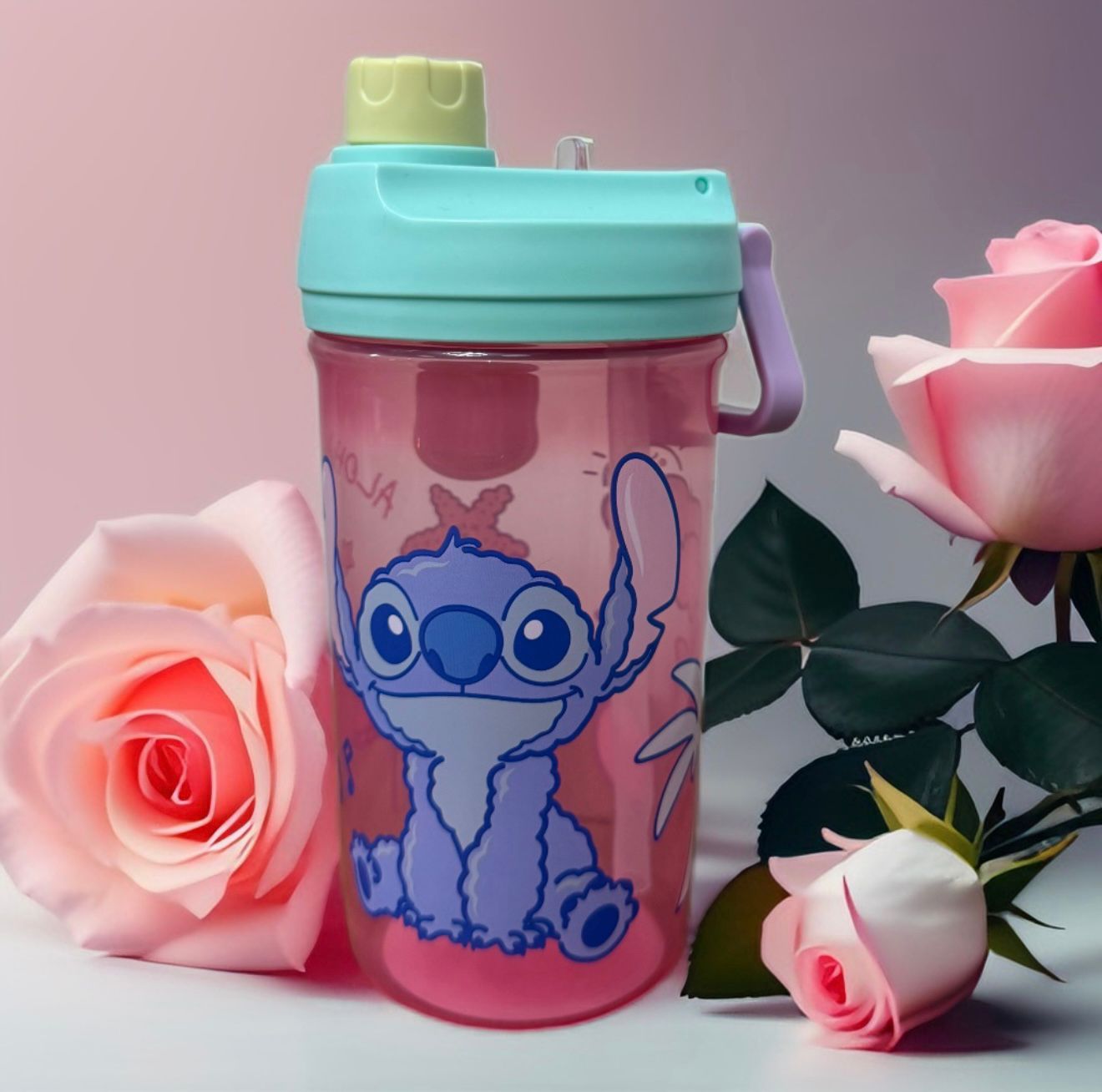 Botella Plástica para Jugos y Bebidas – 500 ml | Tapa + Sorbete | Con Mango para Colgar