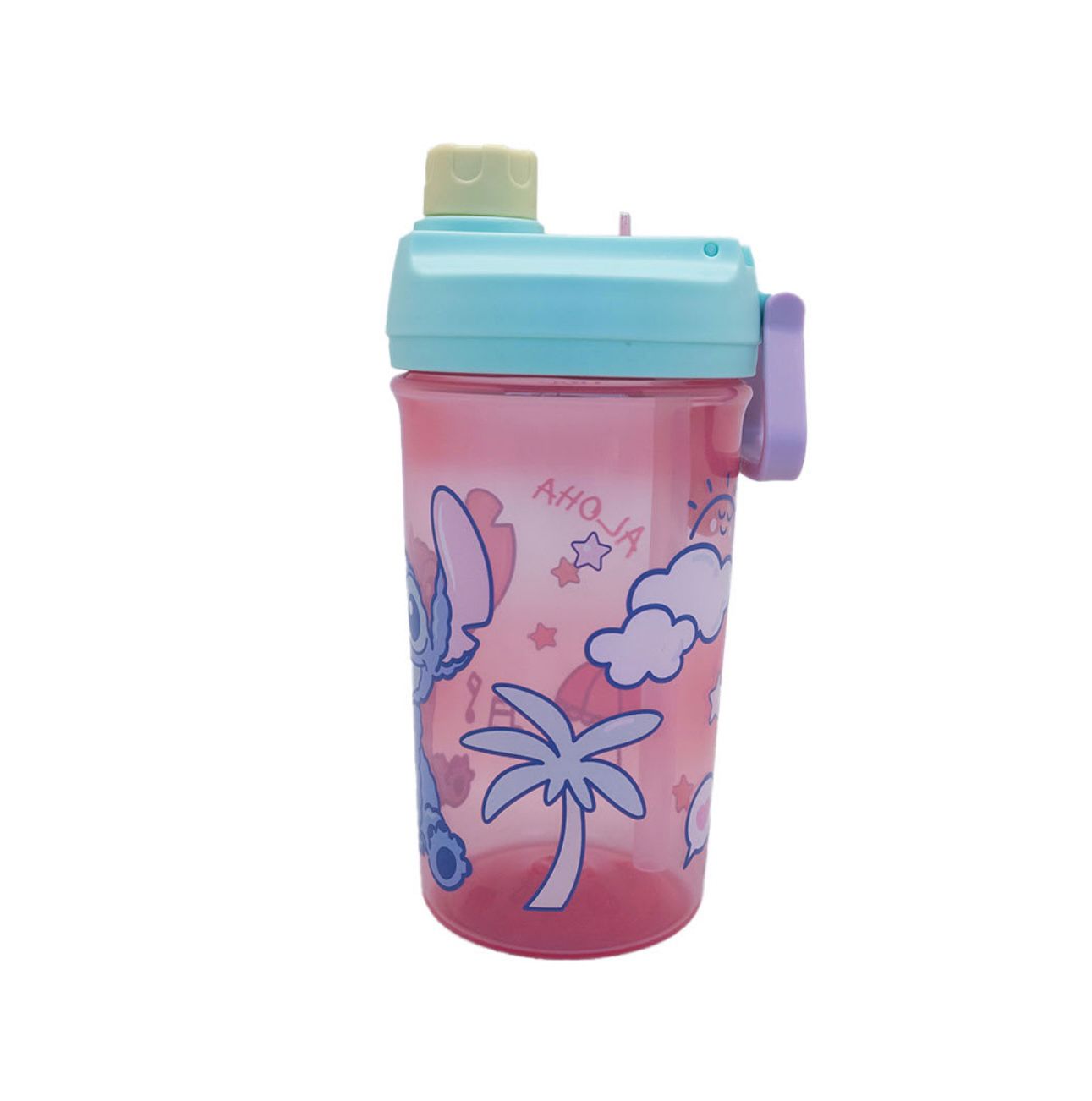 Botella Plástica para Jugos y Bebidas – 500 ml | Tapa + Sorbete | Con Mango para Colgar